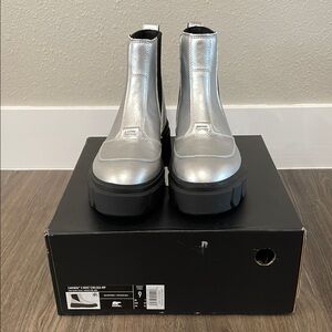 Sorel Metallic Silver Chelsea Boots